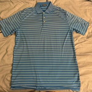Peter Millar Sky Blue Striped Polo